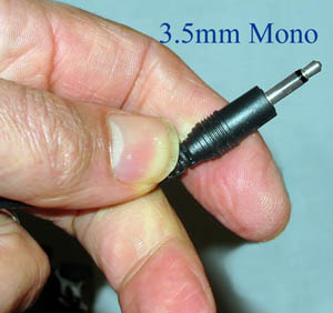 3.5mm mono phono plug